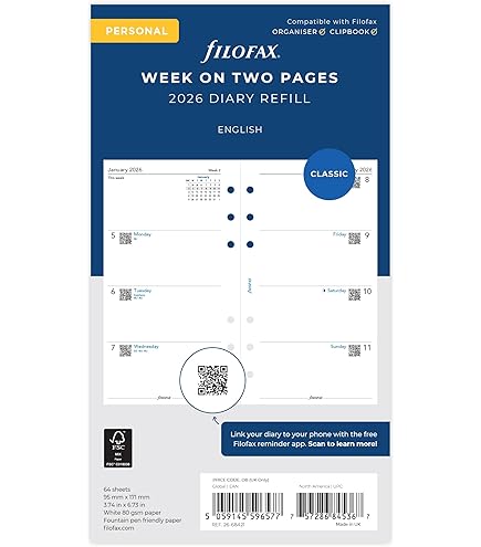 Amazon.co.jp: ファイロファックス システム手帳 リフィル 2025年 1月